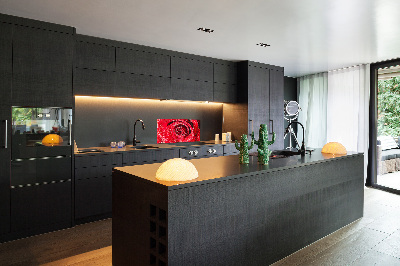 Panel lacobel Krople wody na róży
