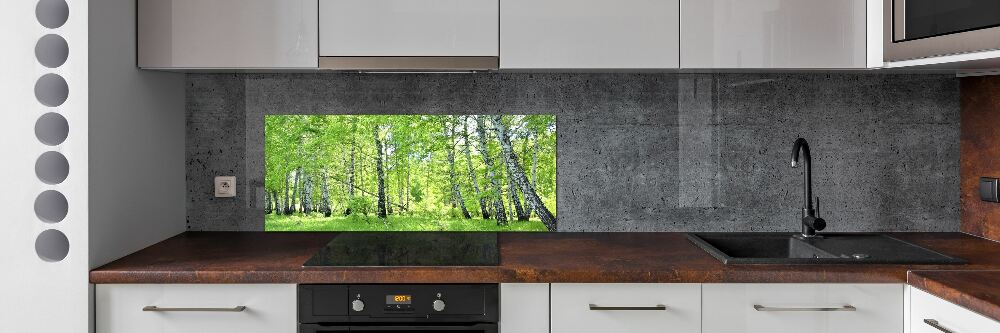 Panel dekor szkło Las brzozowy