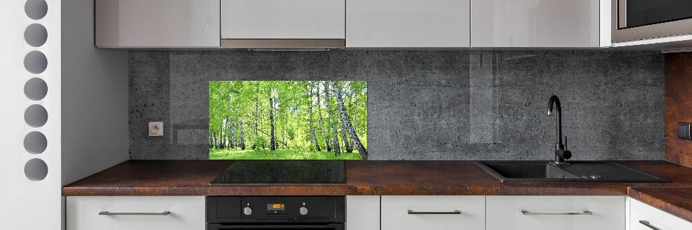 Panel dekor szkło Las brzozowy