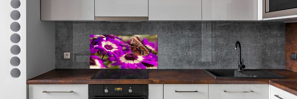Panel do kuchni Motyl na kwiatku
