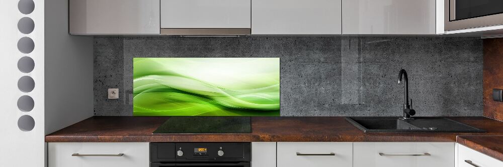 Panel do kuchni Zielone fale tło
