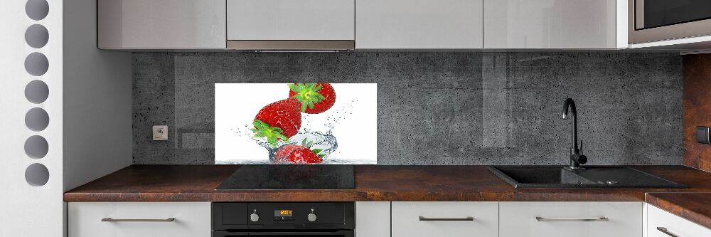 Panel lacobel Spadające truskawki