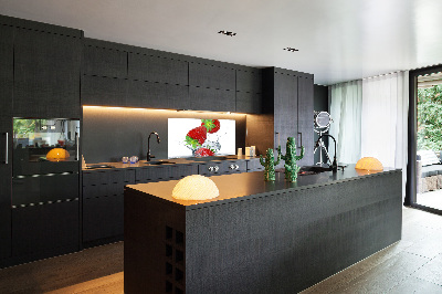 Panel lacobel Spadające truskawki