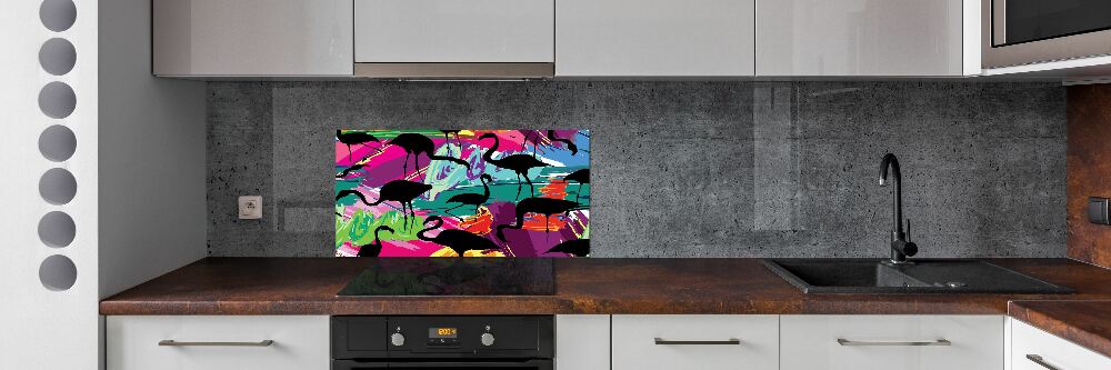Panel między meble w kuchni Flamingi