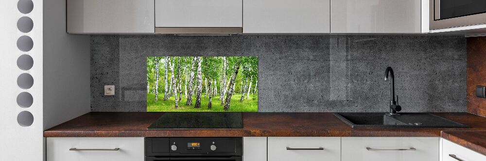Panel dekor szkło Brzozowy las