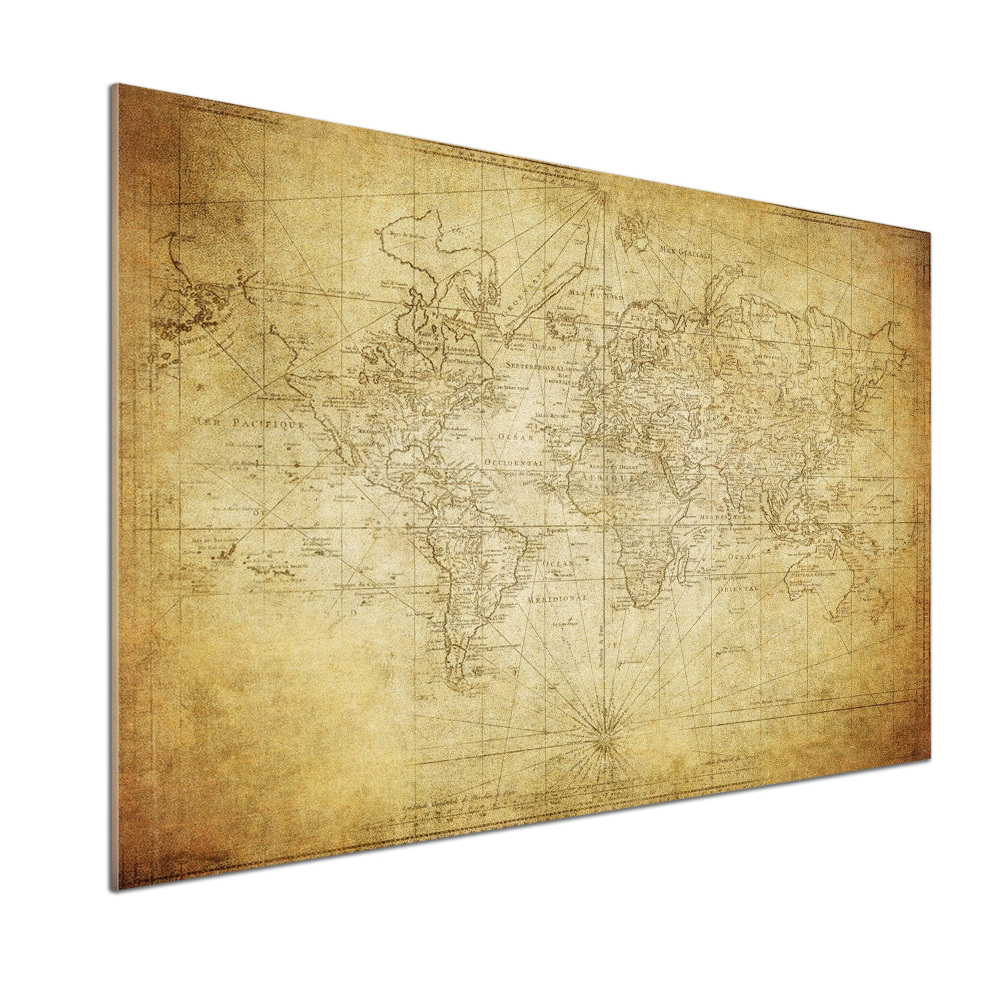 Panel do kuchni Stara mapa świata