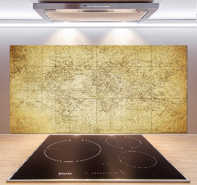 Panel do kuchni Stara mapa świata