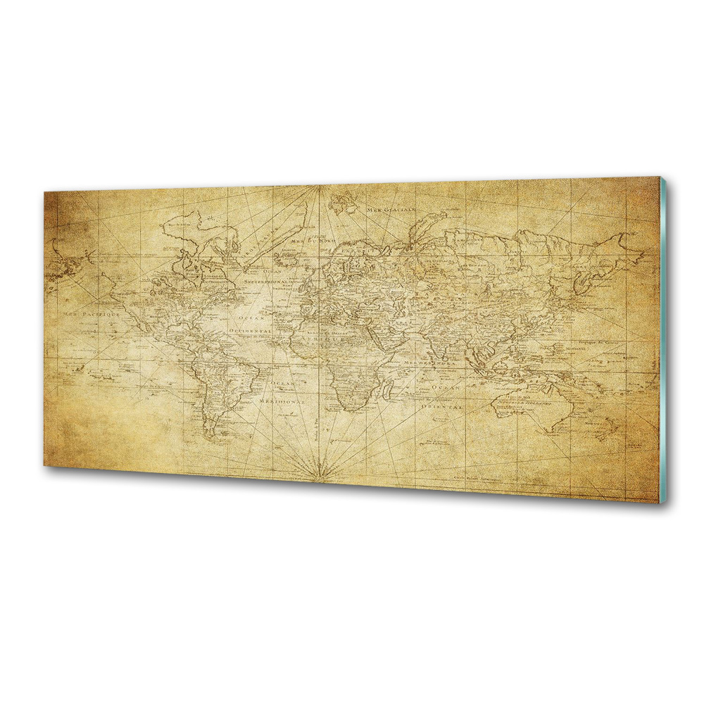 Panel do kuchni Stara mapa świata