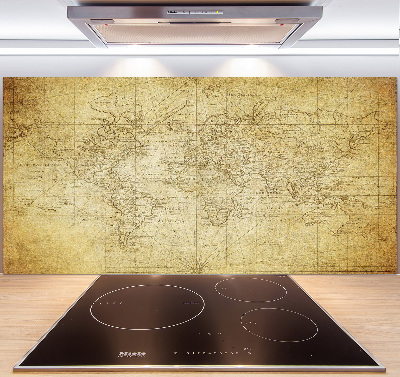 Panel do kuchni Stara mapa świata