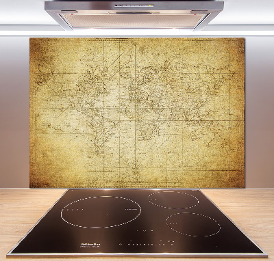 Panel do kuchni Stara mapa świata
