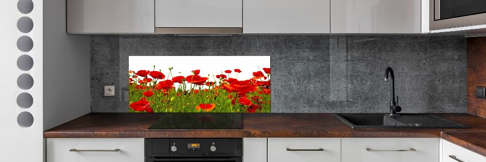 Panel dekor szkło Polne maki