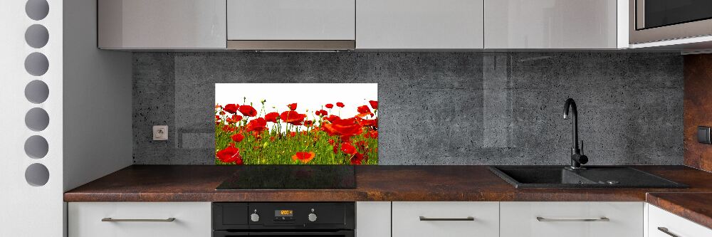 Panel dekor szkło Polne maki