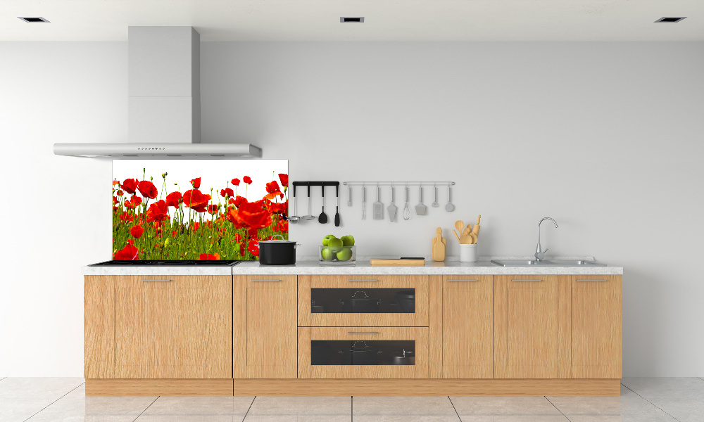 Panel dekor szkło Polne maki