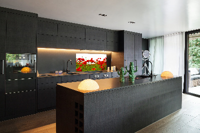 Panel dekor szkło Polne maki