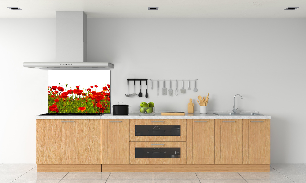 Panel dekor szkło Polne maki