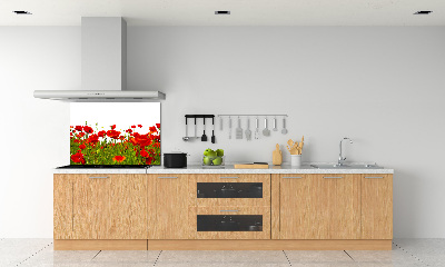 Panel dekor szkło Polne maki