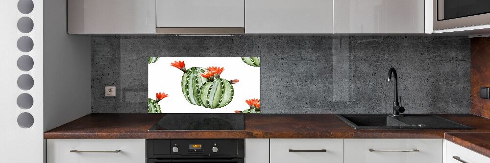 Panel szklany do kuchni Kaktusy