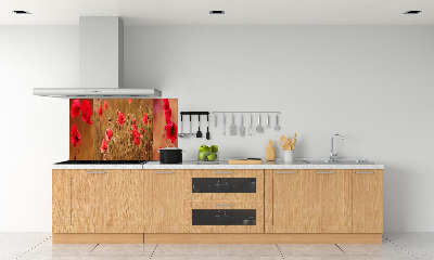 Panel dekor szkło Maki tryptyk