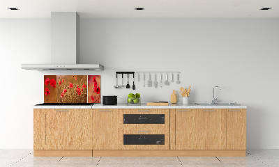 Panel dekor szkło Maki tryptyk