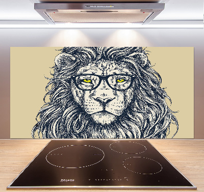 Panel dekor szkło Lew hipster