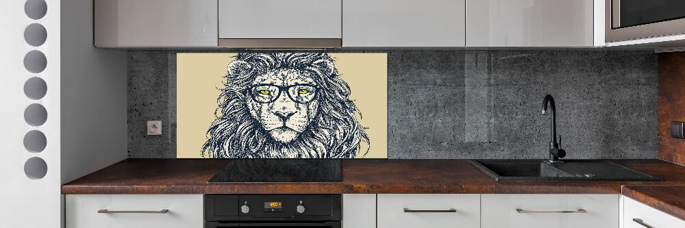 Panel dekor szkło Lew hipster
