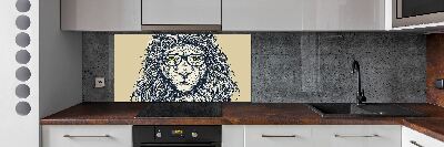Panel dekor szkło Lew hipster