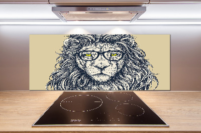 Panel dekor szkło Lew hipster