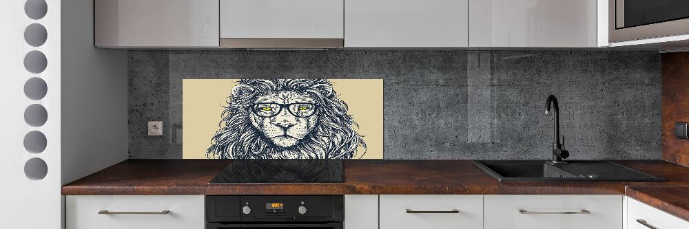 Panel dekor szkło Lew hipster