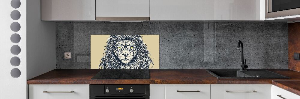 Panel dekor szkło Lew hipster