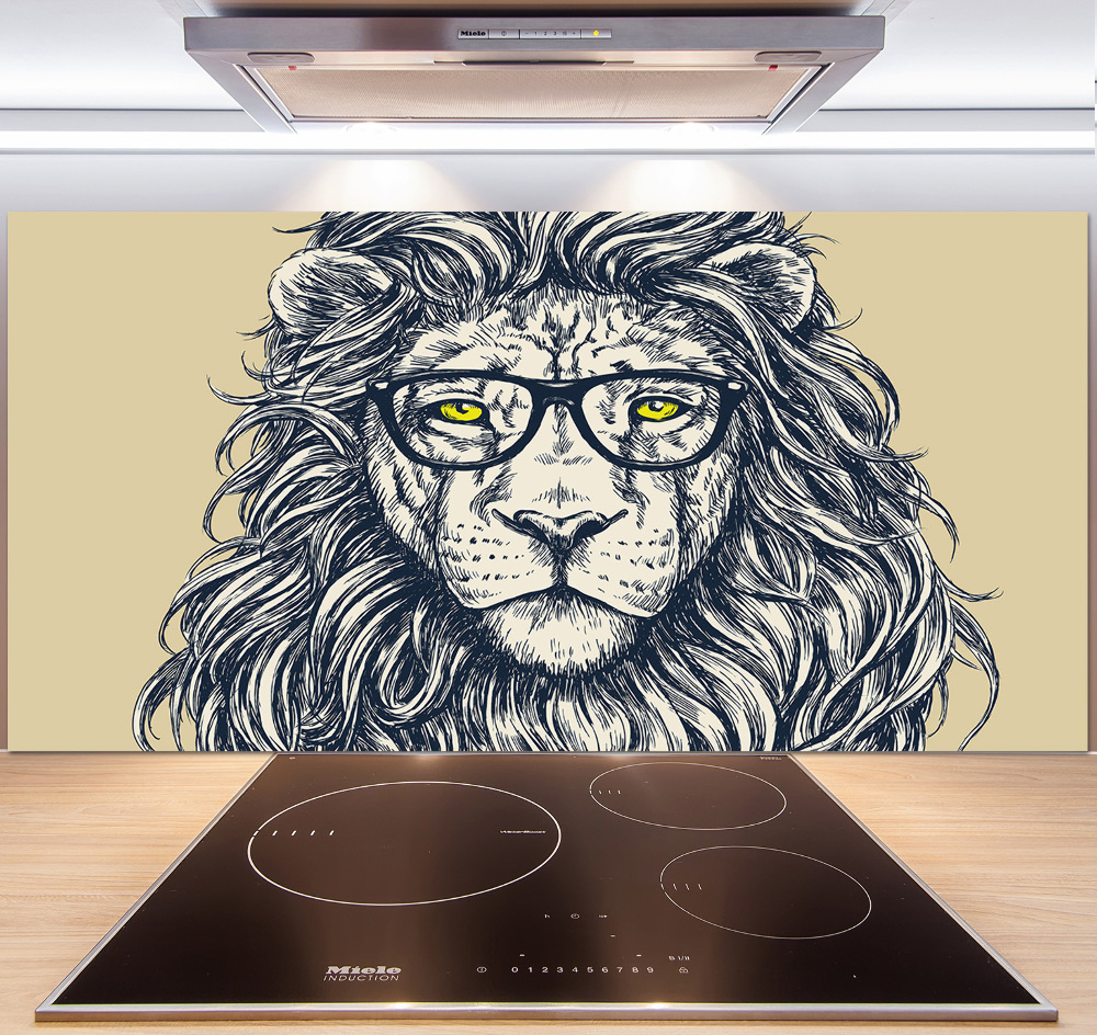 Panel dekor szkło Lew hipster
