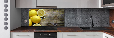 Panel do kuchni Cytryny na drewnie