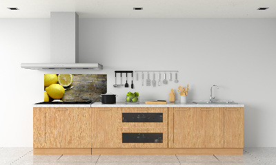 Panel do kuchni Cytryny na drewnie