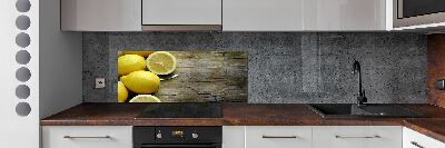 Panel do kuchni Cytryny na drewnie