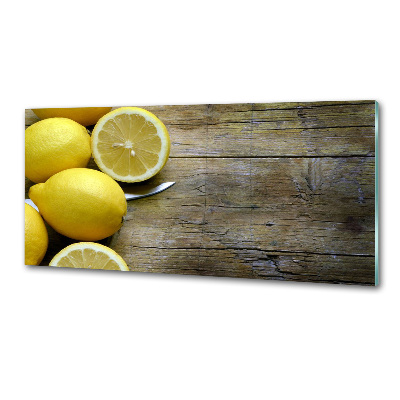 Panel do kuchni Cytryny na drewnie