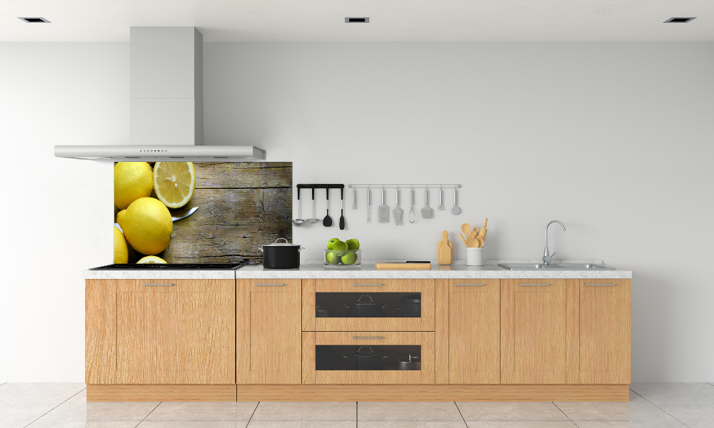 Panel do kuchni Cytryny na drewnie