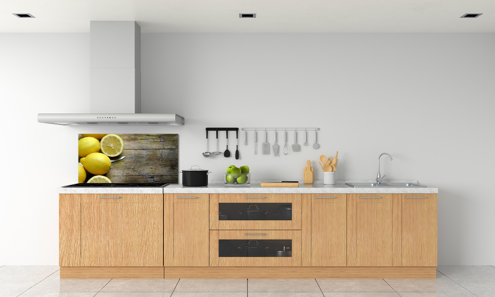 Panel do kuchni Cytryny na drewnie