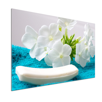 Panel do kuchni Białe kwiaty spa
