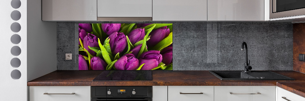 Panel do kuchni Fioletowe tulipany