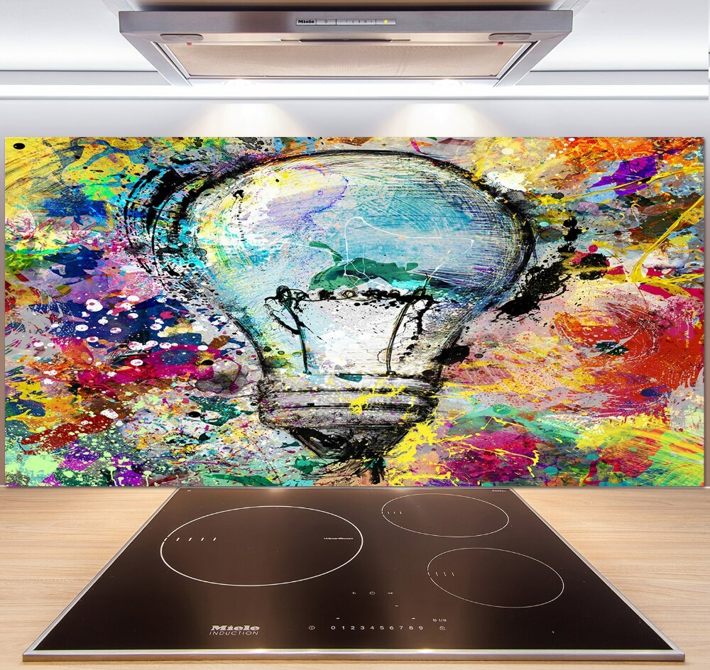 Panel szklany do kuchni Żarówka