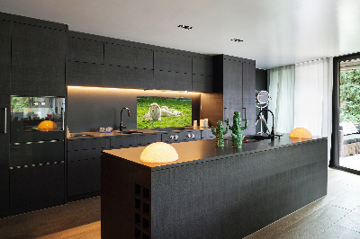 Panel dekor szkło Beżowe lwy
