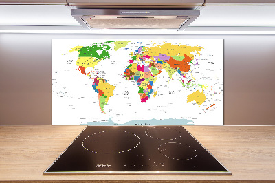 Panel dekor szkło Mapa świata
