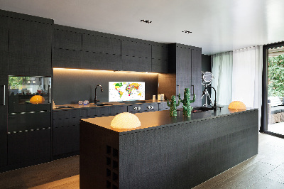 Panel dekor szkło Mapa świata