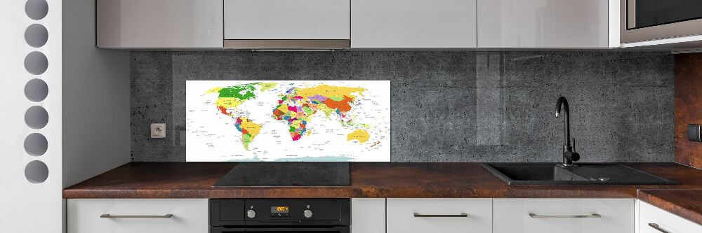 Panel dekor szkło Mapa świata