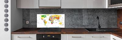 Panel dekor szkło Mapa świata