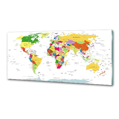 Panel dekor szkło Mapa świata