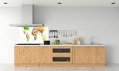 Panel dekor szkło Mapa świata