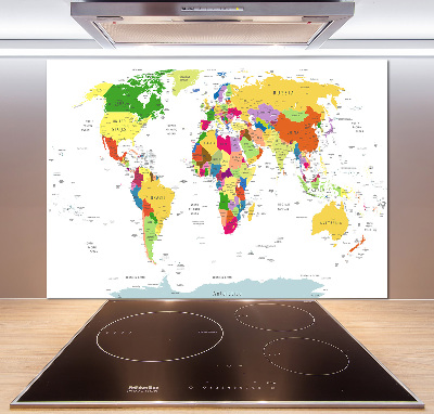 Panel dekor szkło Mapa świata