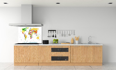 Panel dekor szkło Mapa świata