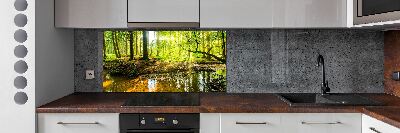 Panel do kuchni Sadzawka w lesie