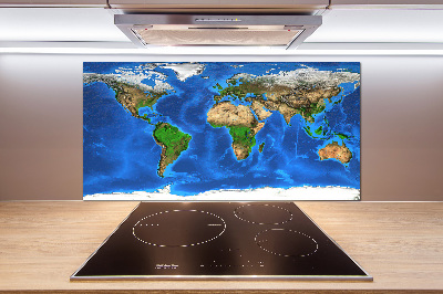 Panel dekor szkło Mapa świata